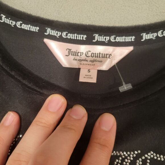 Juicy Couture Velvet Black Tank Top Sleepwear Size Small - Picture 2 of 7
